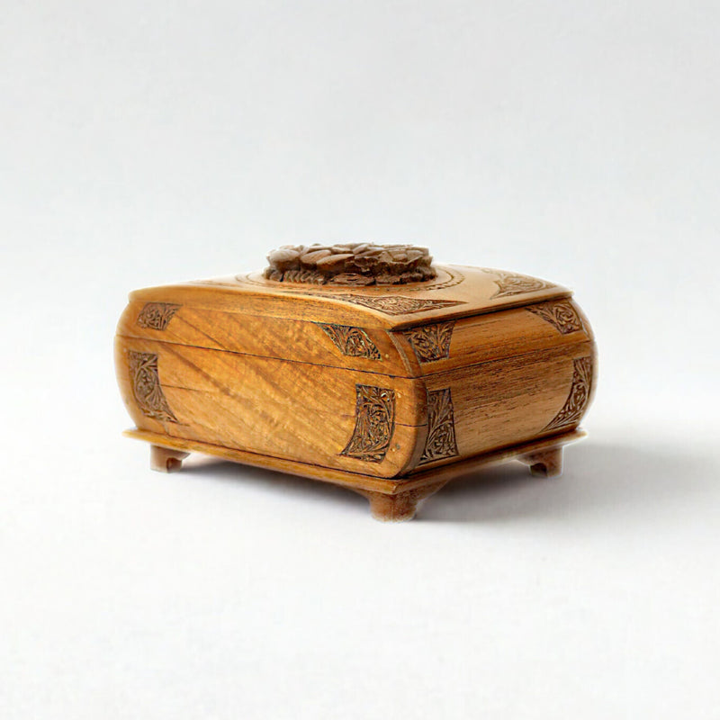 Handcrafted Walnut Wooden Storage & Decor Box