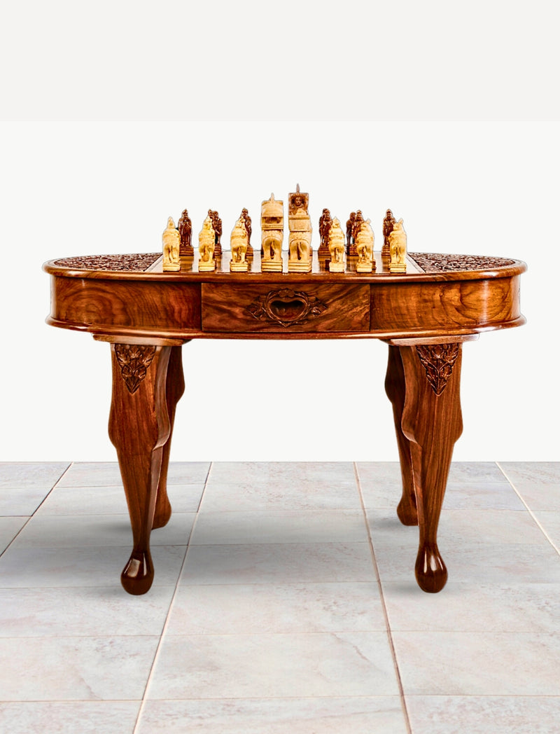 Luxury Chess Table (Standard Chess Pieces Included)