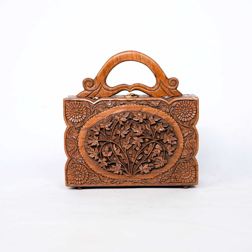 Handcrafted Walnut Wooden Handbag
