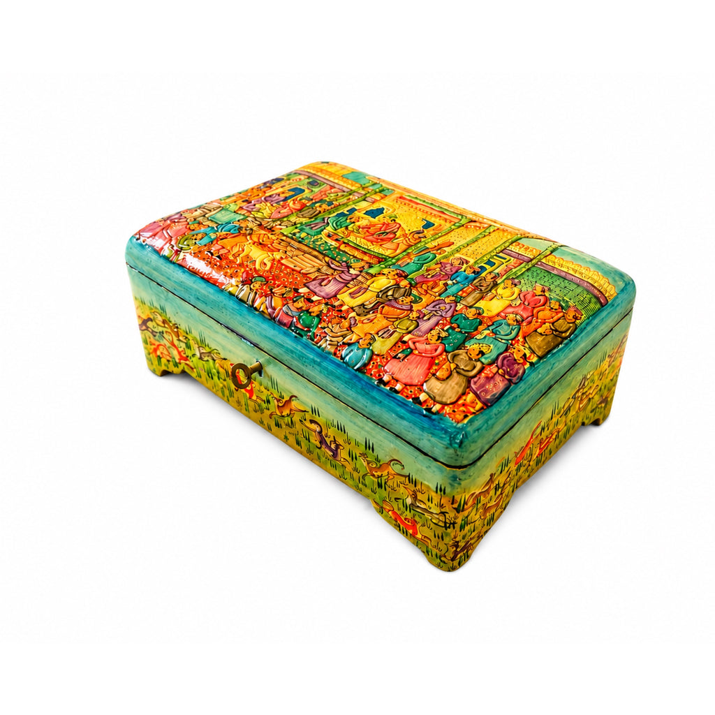 Colorful Folk Art Storage Box