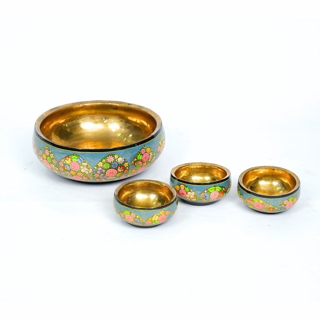 Floral Paper Mâché Bowls Set